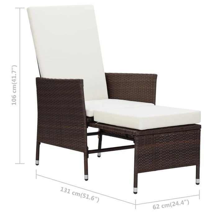 Salon De Jardin 2 Pcs Avec Coussins Résine Tressée Marron 3 – Image 11