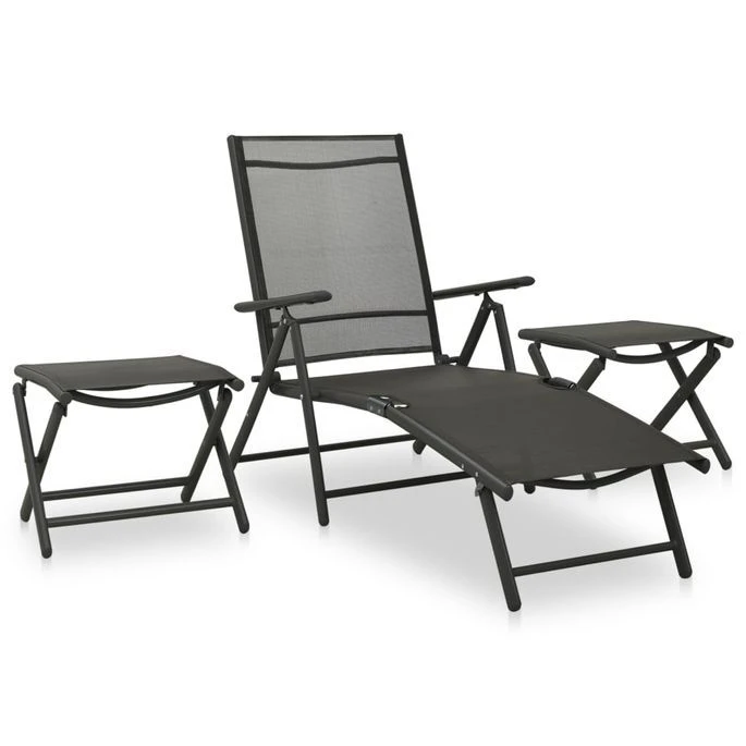 Salon De Jardin 9 Pcs Noir Et Anthracite – Image 4