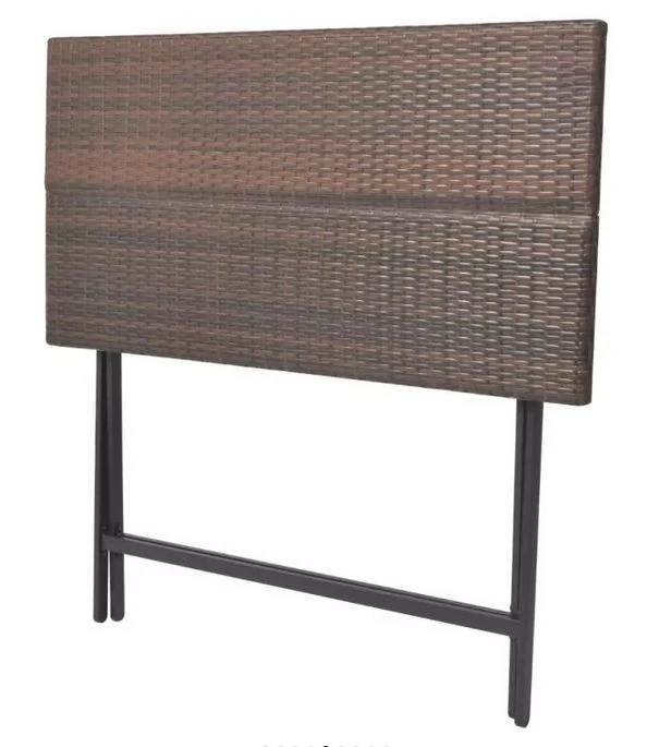 Table Bar Rectangulaire Et 4 Chaises De Jardin Résine Tressée Marron Klark – Image 5