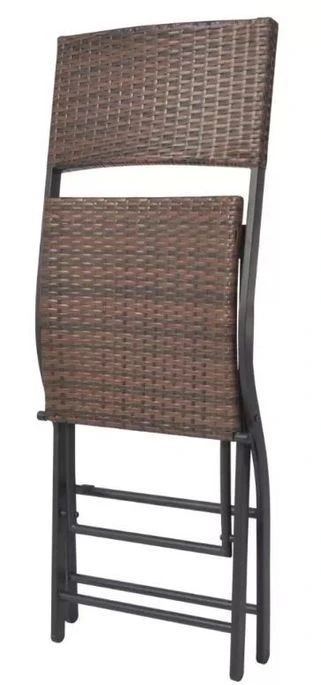 Table Bar Rectangulaire Et 4 Chaises De Jardin Résine Tressée Marron Klark – Image 6