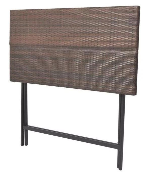 Table Bar Rectangulaire Et 6 Chaises De Jardin Résine Tressée Marron Klark – Image 5