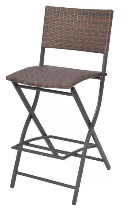 Table Bar Rectangulaire Et 6 Chaises De Jardin Résine Tressée Marron Klark – Image 6