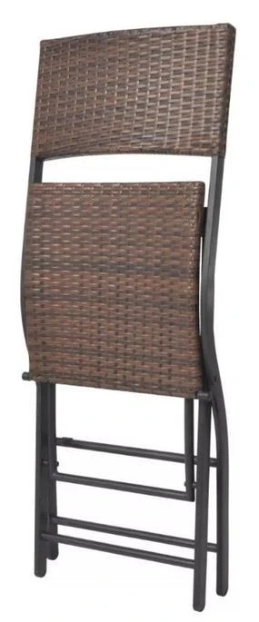 Table De Bar Carrée Et 2 Chaises De Jardin Résine Tressée Marron Klark – Image 7