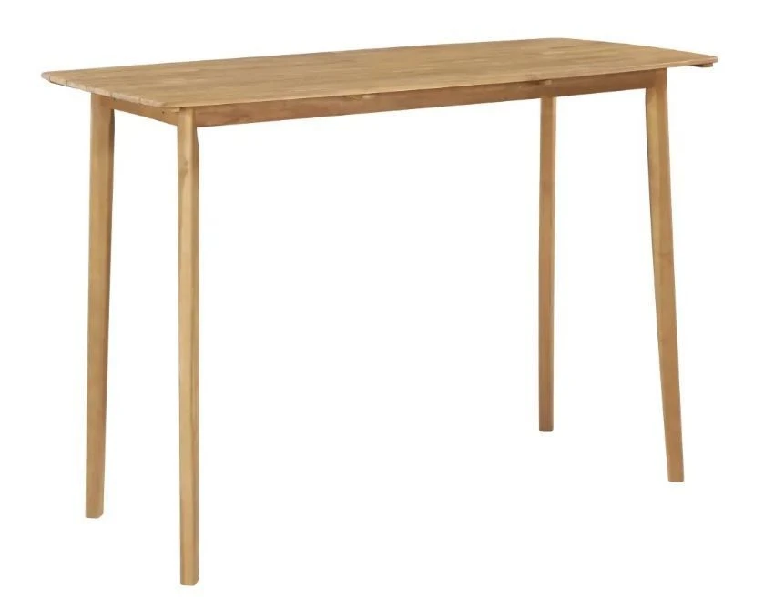 Table De Bar Et 6 Chaises De Jardin Acacia Massif Clair Et Résine Tressée Gris Vidot 150 – Image 4