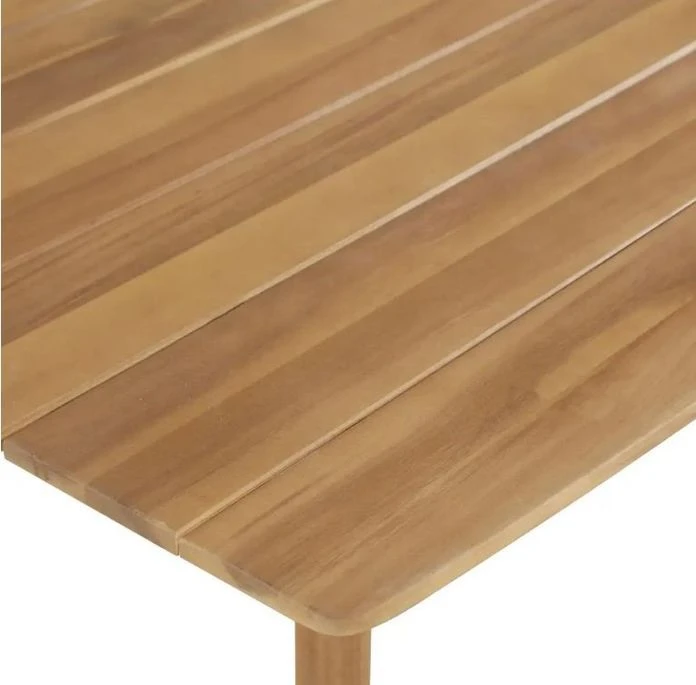 Table De Bar Et 6 Chaises De Jardin Acacia Massif Clair Et Résine Tressée Gris Vidot – Image 5