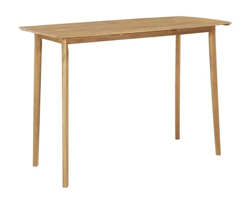 Table De Bar Et 8 Chaises De Jardin Acacia Massif Clair Et Résine Tressée Gris Vidot – Image 4