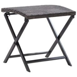 Tabouret Pliable Résine Tressée Marron