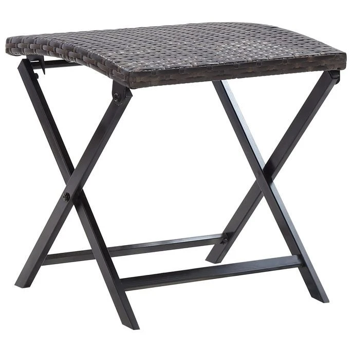 Tabouret Pliable Résine Tressée Marron
