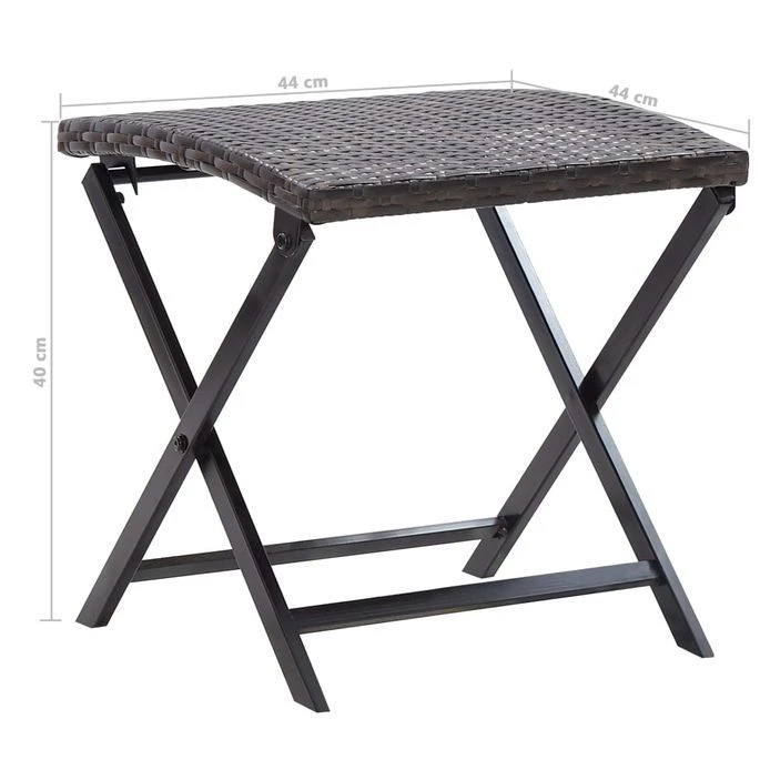 Tabouret Pliable Résine Tressée Marron – Image 6