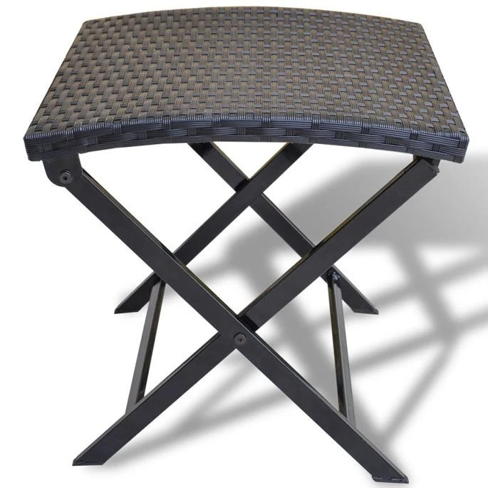 Tabouret Pliable Résine Tressée Noir – Image 2