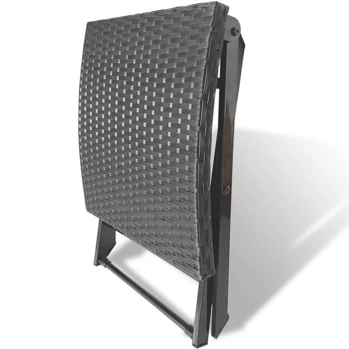 Tabouret Pliable Résine Tressée Noir – Image 4