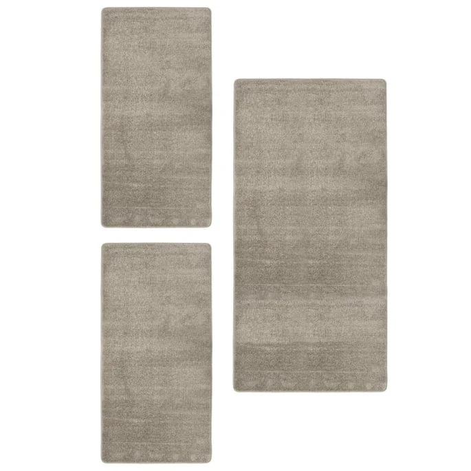 Tapis De Lit Shaggy Poils Longs 3 Pcs Gris – Image 2