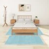Tapis De Lit Shaggy Poils Longs 3 Pcs Turquoise
