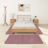 Tapis De Lit Shaggy Poils Longs 3 Pcs Violet 2