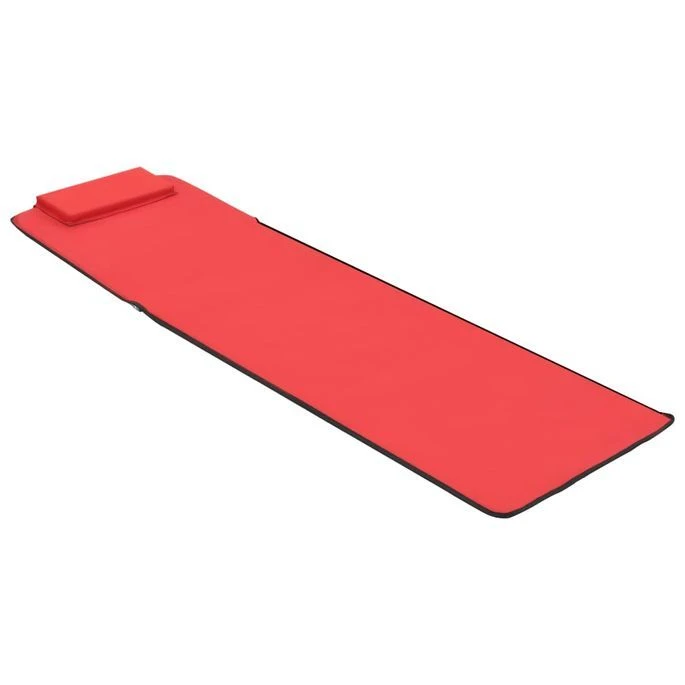 Tapis De Plage Pliables 2 Pcs Acier Et Tissu Rouge – Image 8