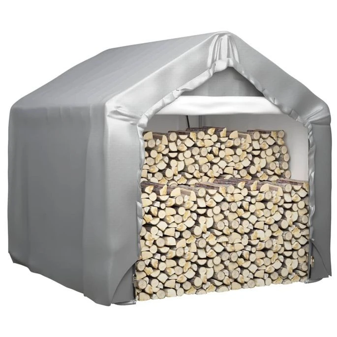 Tente De Rangement Gris 180x180 Cm Acier Galvanisé – Image 2