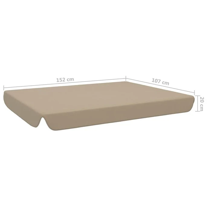Toit De Rechange Pour Balançoire De Jardin Taupe 192x147 Cm – Image 4