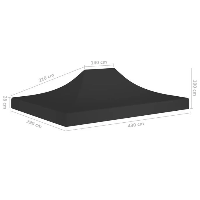 Toit De Tente De Réception 4,5x3 M Noir 270 G/m² – Image 6