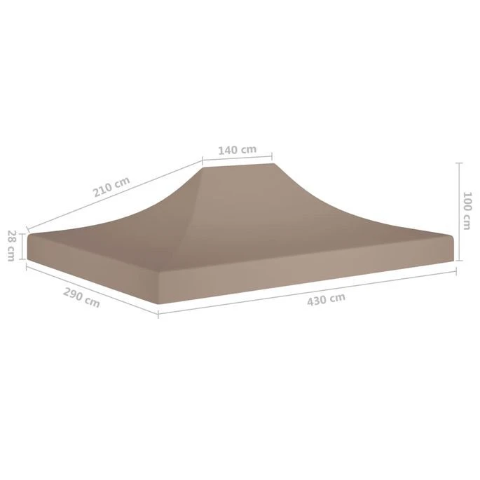 Toit De Tente De Réception 4,5x3 M Taupe 270 G/m² – Image 6