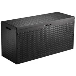 TOOD Malle De Rangement 330 L - 120 X 45 X 60 Cm - Gris Anthracite