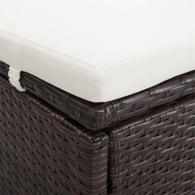 Transat à 2 Places Avec Coussin Résine Tressée Marron – Image 2