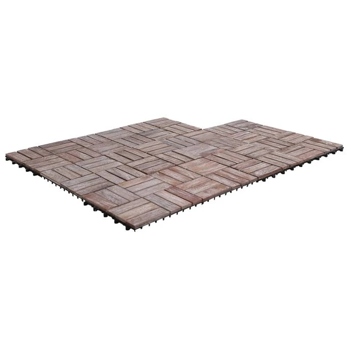 Tuiles De Terrasse 11 Pcs 30x30 Cm Bois De Récupération Solide 2 – Image 2