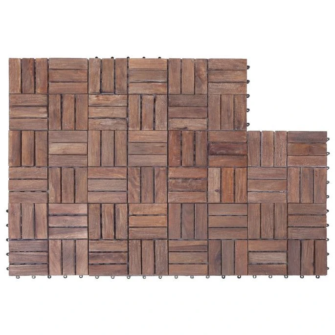 Tuiles De Terrasse 11 Pcs 30x30 Cm Bois De Récupération Solide – Image 3