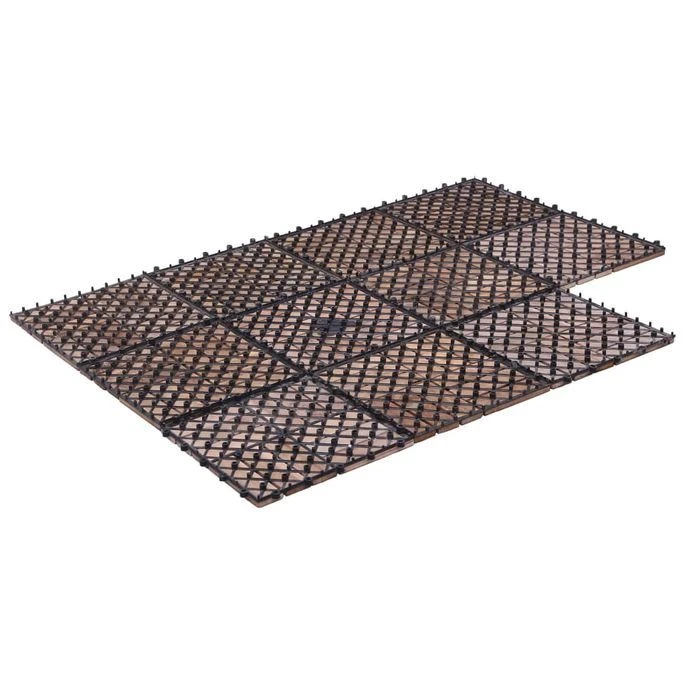 Tuiles De Terrasse 11 Pcs 30x30 Cm Bois De Récupération Solide – Image 5