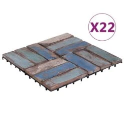 Tuiles De Terrasse 22 Pcs 30x30 Cm Bois De Récupération Solide 2