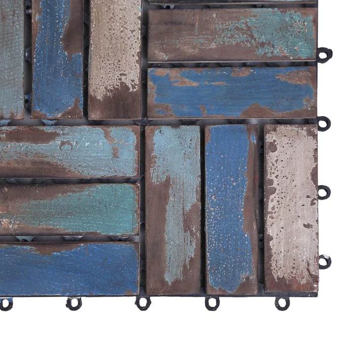 Tuiles De Terrasse 22 Pcs 30x30 Cm Bois De Récupération Solide 2 – Image 6