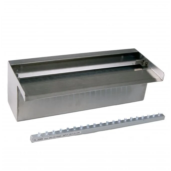 Ubbink Cascade Niagara De Jardin 30 Cm Acier Inox Et éclairage LED